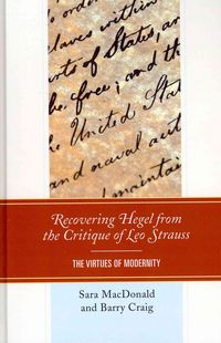 Produktbild: Recovering Hegel from the Critique of Leo Strauss
