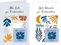 Produktbild: Gru&szlig;karte m. Blumensamen - W&uuml;nsche/Liebe zur Konfirm., sort.