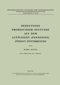 Produktbild: Bedeutende Proboscidier-Neufunde aus dem Altplioz&auml;n (Pannonien) S&uuml;dost-&Ouml;sterreichs