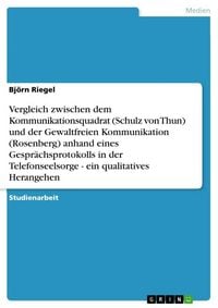 Produktbild: Vergleich zwischen dem Kommunikationsquadrat (Schulz von Thun) und der Gewaltfreien Kommunikation (Rosenberg) anhand eines Gespr&auml;chsprotokolls in der Telefonseelsorge - ein qualitatives Herangehen