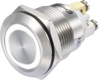 Produktbild: TRU COMPONENTS 1273006 GQ19F-10E/W/12V/S Druckschalter 48 V/DC 3 A 1 x Ein/(Ein) tastend Wei&szlig; IP65 1 St.