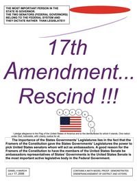 Produktbild: 17th Amendment...Rescind!!!