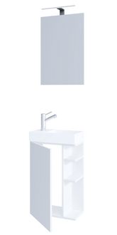 Produktbild: 2-tlg G&auml;ste WC Badm&ouml;bel Waschtisch Lumia Spiegel