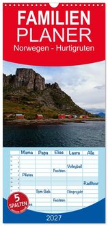 Produktbild: Familienplaner 2027 - Norwegen - Hurtigruten mit 5 Spalten (Wandkalender, 21 x 45 cm) CALVENDO