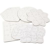 Produktbild: Creativ Company Puzzles, Gr&ouml;&szlig;e 17-21 cm, wei&szlig;, 10 Stk