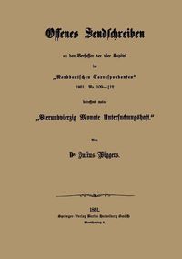 Produktbild: Offenes Sendschreiben an den Verfasfer der vier Kapital im "Norddeutschen Correspondenten" 1861