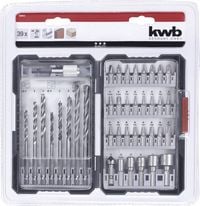 Produktbild: Kwb 108955 39teilig Bohrer- und Bit-Sortiment Metall, Stein, Beton, Holz, Mauerwerk