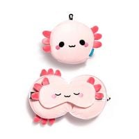 Produktbild: Relaxeazzz Adoramals Maddie der Axolotl Reisekissen & Schlafmaske