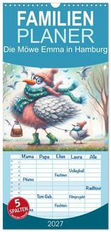 Produktbild: Familienplaner 2027 - Die M&ouml;we Emma in Hamburg mit 5 Spalten (Wandkalender, 21 x 45 cm) CALVENDO
