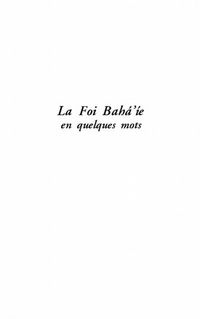 Produktbild: Foi baha'ie en quelques mots La