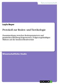 Produktbild: Protokoll zur Boden- und Tier&ouml;kologie