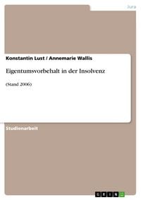 Produktbild: Eigentumsvorbehalt in der Insolvenz