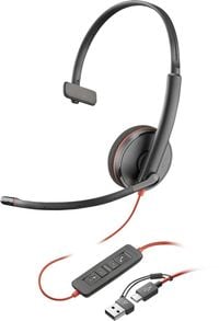 Produktbild: HP Poly Blackwire C3210 Over Ear Headset kabelgebunden Mono Schwarz Headset, Lautst&auml;rkeregelung, Mikrofon-Stummschaltung Computer