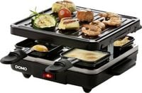 Produktbild: DOMO Just us DO9147G Raclette Grillfunktion, Antihaftbeschichtung, Kontrollleuchte, 4 Pf&auml;nnchen Schwarz