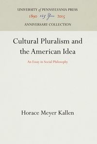 Produktbild: Cultural Pluralism and the American Idea