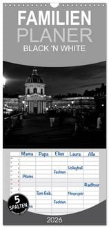 Produktbild: Familienplaner 2026 - BLACK 'N WHITE mit 5 Spalten (Wandkalender, 21 x 45 cm) CALVENDO