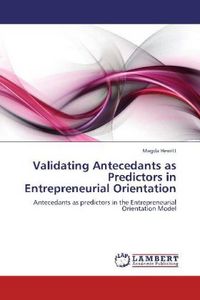 Produktbild: Hewitt, M: Validating Antecedants as Predictors in Entrepren