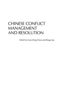 Produktbild: Chinese Conflict Management and Resolution