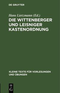 Produktbild: Die Wittenberger und Leisniger Kastenordnung