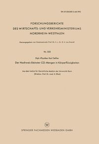 Produktbild: Der Nachweis kleinster CO-Mengen in K&ouml;rperfl&uuml;ssigkeiten