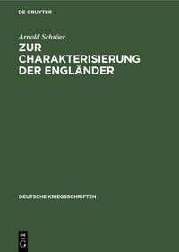 Produktbild: Zur Charakterisierung der Engl&auml;nder