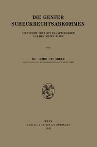 Produktbild: Die Genfer Scheckrechtsabkommen