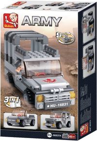 Bild vom Artikel Sluban M38-B0537A - Army, Jeep, grau, 3-in-1 Mini-Bausatz, Klemmbausteine vom Autor 