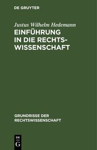 Produktbild: Einf&uuml;hrung in die Rechtswissenschaft