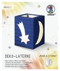 Produktbild: URSUS Laternenzeit Deko-Laterne Mond & Sterne, mittelblau
