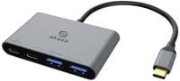 Produktbild: Akasa 2+2 Port USB-Hub mit USB-C&reg; Stecker, mit Schnellladeport Aluminium (eloxiert) AK-CBCA31-18BK USB Type-C 4-In-1 Hub
