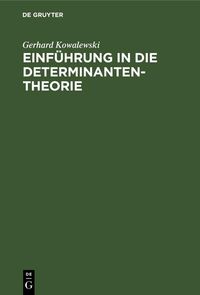 Produktbild: Einf&uuml;hrung in die Determinantentheorie