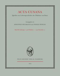 Produktbild: Acta Cusana. Quellen zur Lebensgeschichte des Nikolaus von Kues. Band III, Lieferung 1