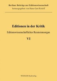 Produktbild: Editionen in der Kritik 6