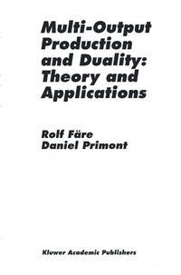 Produktbild: Multi-Output Production and Duality: Theory and Applications