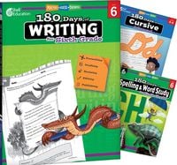 Produktbild: 180 Days(tm) Writing, Spelling, & Cursive Grade 6: 3-Book Set