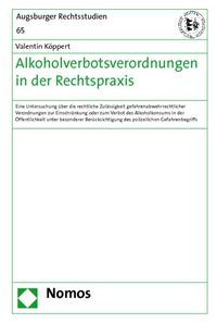 Produktbild: Alkoholverbotsverordnungen in der Rechtspraxis