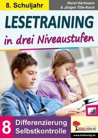 Produktbild: Lesetraining in drei Niveaustufen / Klasse 8