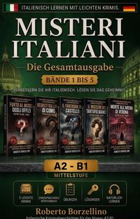 Produktbild: Italienisch lernen mit einfachen Kriminalgeschichten: Misteri Italiani - Die komplette Sammlung (Band 1-5)