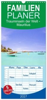 Produktbild: Familienplaner 2027 - Trauminseln der Welt - Mauritius mit 5 Spalten (Wandkalender, 21 x 45 cm) CALVENDO