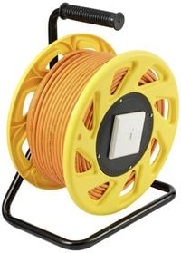 Produktbild: Renkforce RJ45 Netzwerk Kabeltrommel CAT 7a S/FTP 90.00m Orange Rund