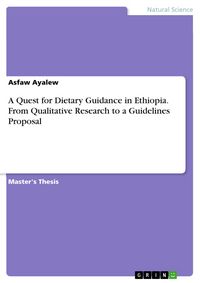 Produktbild: A Quest for Dietary Guidance in Ethiopia. From Qualitative Research to a Guidelines Proposal