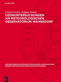 Produktbild: Ozonuntersuchungen am Meteorologischen Observatorium Wahnsdorf
