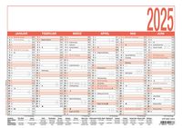 Bild vom Artikel Arbeitstagekalender 2025 - A4 (29,7 x 21 cm) - 6 Monate auf 1 Seite - Tafelkalender - Plakatkalender - Jahresplaner - 907-0000 vom Autor 