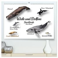 Produktbild: Wale und Delfine Steckbriefe (hochwertiger Premium Wandkalender 2026 DIN A2 quer), Kunstdruck in Hochglanz