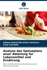 Produktbild: Analyse des Speiseplans einer Abteilung f&uuml;r Lebensmittel und Ern&auml;hrung