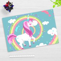 Produktbild: Cover-your-desk Schreibtischunterlage f&uuml;r Kinder Einhorn mit Regenbogen, aus hochwertigem Vinyl , 60 x 40 cm