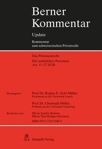 Produktbild: Die nat&uuml;rlichen Personen, Art. 11-27 ZGB, 3. Erg&auml;nzungslieferung