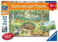 Produktbild: Kinderpuzzle 2x12 Teile - Wieso? Weshalb? Warum? Tiere im Wald und auf der Wiese