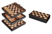 Produktbild: Schach Backgammon Dame Set, Reise, Feld 22 mm, magnetisch