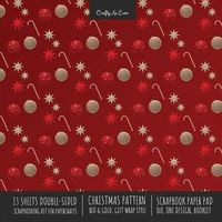 Produktbild: Christmas Pattern Scrapbook Paper Pad 8x8 Decorative Scrapbooking Kit for Cardmaking Gifts, DIY Crafts, Printmaking, Papercrafts, Red and Gold Designe